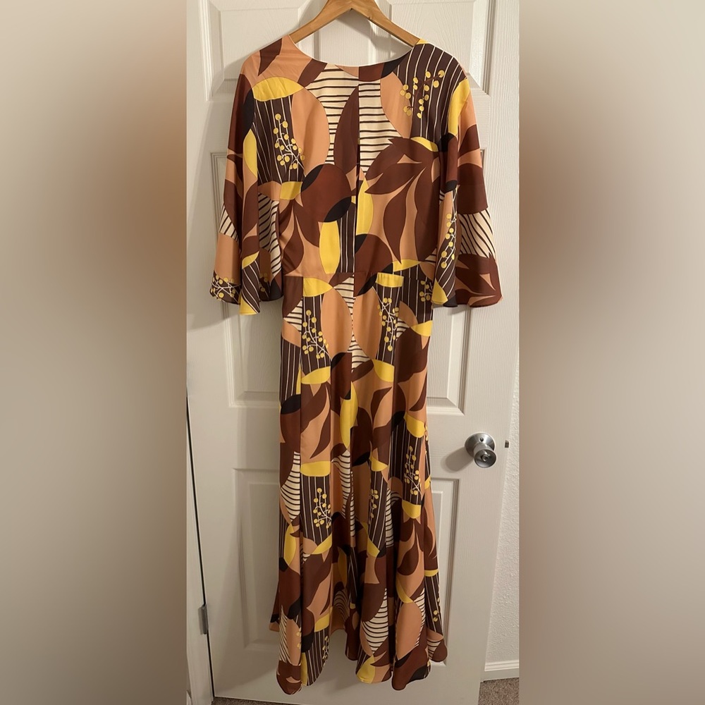 NWT Hutch Anthropologie Deep V Printed Wrap Dress XL - Picture 8 of 9